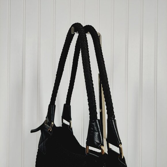 THE SAK Elliott Lucca Black Crochet Shoulder Handbag 0200 - Picture 4 of 15